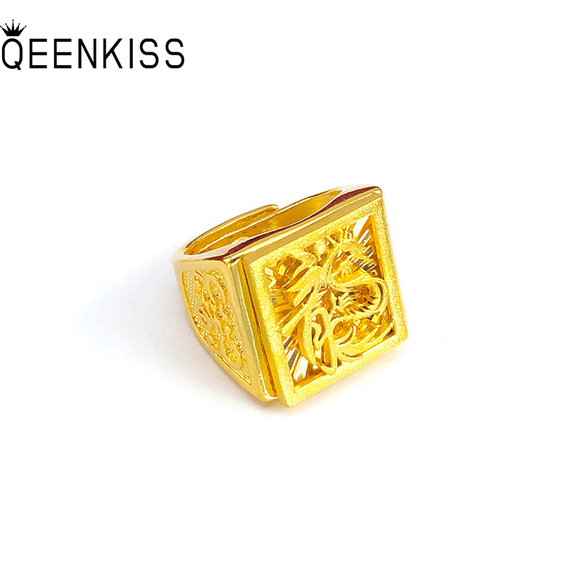 Men'S Grooming Gifts - QEENKISS 24KT винтажное Золотое кольцо с